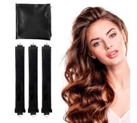 Lot de 4 bigoudis sans chaleur, tiges à friser en velours avec crochet pour boucles d'éruption pendant la nuit, ensemble de bouclage sans chaleur avec écharpe pour dormir, femmes et filles, 4 pièces
