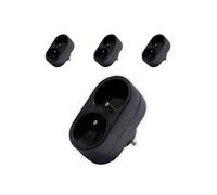 - Lot de 4 biplites domino 2x16A 3500W 250V - Noir