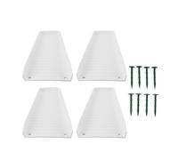 Lot de 4 blocs anti-éclaboussures fixables pour gouttière avec 8 clous de fixation, conception de pente professionnelle pour diriger l'eau loin des fondations de la maison, durable (Blanche)
