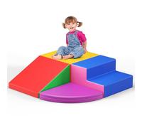 Lot de 4 blocs de construction en mousse non toxique | Briques souples d'intérieur - Grands blocs de construction Montessori - Jouet pliable et tunnel pour tout-petits de 1 à 3 ans
