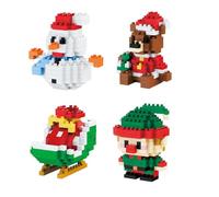 Lot De 4 Blocs De Construction Sur Le ThèMe De NoëL Pour DéCoration De Bureau CréAtive, DéCoration à Faire Soi-MêMe Pour Offrir Aux Enfants Imaginatifs Des Cadeaux De FêTe, Petits Et RaffinéS (Type B)