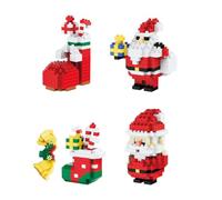 Lot De 4 Blocs De Construction Sur Le ThèMe De NoëL Pour DéCoration De Bureau CréAtive, DéCoration à Faire Soi-MêMe Pour Offrir Aux Enfants Imaginatifs Des Cadeaux De FêTe, Petits Et RaffinéS (Type C)