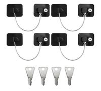 Lot de 4 blocs de fenêtre de sécurité pour enfants avec clés sans perçage - Ouverture de fenêtre