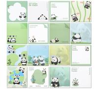 Lot de 4 blocs de notes autocollants de 16 styles de panda, 320 feuilles de papier kawaii avec motif panda et ours de dessin animé - Bloc-notes pour écriture, notes, notes, papeterie, cadeau pour