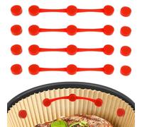 Lot de 4 blocs de papier sulfurisé magnétique en silicone, aimant stable pour fixer le papier sulfurisé pour friteuse à air chaud, prévenir les brûlures de papier, rouge