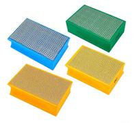 Lot de 4 blocs de ponçage à 4 grains pour meulage manuel avec éponge abrasive résistante à l'usure et à la chaleur pour carrelage, bois, marbre, métal, verre