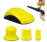 Lot de 4 blocs de ponçage à la main avec crochet et boucle, blocs de ponçage à la main, outils abrasifs 1/2/3/5" (jaune)
