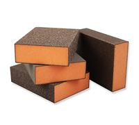 Lot de 4 blocs de ponçage (grain 60, 100, 150, 220) - Éponges de ponçage grossière/moyen/fines/superfines, humides et sèches, lavables et réutilisables pour polissage du bois, du métal, des murs