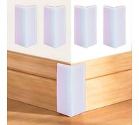 Lot de 4 blocs de protection autocollants pour plinthe - En caoutchouc épais - Blanc