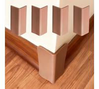 Lot de 4 blocs de protection autocollants pour plinthe en caoutchouc épais pour murs, meubles, bords (marron)