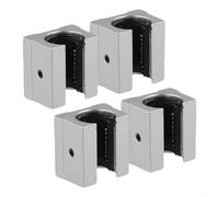 Lot de 4 blocs de roulement linéaire SBR16UU pour rail de guidage de 16 mm, pièces de routeur CNC en alliage d'aluminium, bague à faible friction, argent
