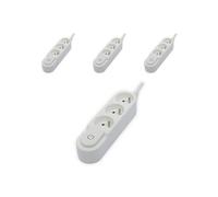 Chacon - Lot de 4 blocs multiprises 3x16A - 3500W - câble H05VV-F 3x1,5mm² - 3m - Blanc Blanc