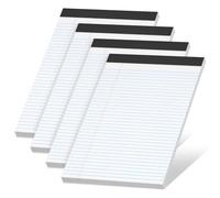 Lot de 4 blocs-notes blancs de 21,6 x 27,9 cm à lignes étroites - 30 feuilles par bloc-notes, bloc-notes épais imprimé double face, bloc juridique perforé de 21,6 x 27,9 cm pour l'école, le collège