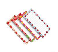 Lot de 4 blocs-notes détachables sur le thème des fruits pour listes d'épicerie, rappels quotidiens, recettes de tâches, 21,5 x 9 cm, 25 feuilles de chaque lot de 4 pour la maison, le bureau, l'école