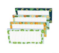 Lot de 4 blocs-notes détachables sur le thème des fruits pour listes d'épicerie, rappels quotidiens, recettes de tâches, 21,5 x 9 cm, 25 feuilles de chaque lot de 4 pour la maison, le bureau, l'école