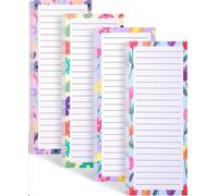 Lot de 4 blocs-notes magnétiques - 50 feuilles/pièce - Pour liste de courses - BlocK - Pour réfrigérateur - Pour liste de choses à faire, liste de courses - Aide à la mémoire - 8,9 x 20 cm