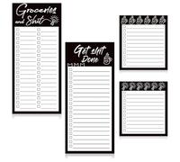 Lot de 4 blocs-notes magnétiques pour la gestion des tâches du réfrigérateur - 50 feuilles/bloc-notes adhésif ligné pour planification quotidienne