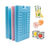 Lot de 4 blocs réfrigérants réutilisables - 16,5 x 9,5 x 2 cm - Blocs de refroidissement fins en polyéthylène haute densité durable pour le stockage des aliments | Lot de 4 pour sacs isothermes