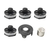 Lot de 4 Bobines de Fil + 1 Cache-Bobine + 1 Ressort pour Coupe-Bordure Makita, Compatible avec 18V DUR181/RF/Z et Références 195858-1/196146-9