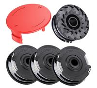 Lot de 4 Bobines de fil Compatible avec Bosch Advanced GrassCut 36 ART 30-36 LI, ART 24+ 27+ 30+, avec 1 Couvercle, F016800351 Bobine de Rechange