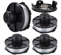 Lot de 4 bobines de fil de rechange pour débroussailleuse Makita 195858-1/196146-9 - 1,6 mm 8,3 m - avec 1 Capuchon et 1 Ressort