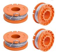 Lot de 4 bobines de rechange pour débroussailleuse Mac Allister MGTP18Li - Bobine d'alimentation automatique de 1,65 mm et 3 m - MGTP18Li
