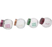 Lot de 4 bocaux à épices multicolores avec couvercle métallique Bocaux à provisions Bocaux à herbes décoratifs