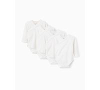 Lot De 4 Bodies En Coton Croisés Unis/côtelés Blanc 1/3M(54/60)