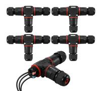 Lot de 4 Boîte de Jonction IP68，Connecteur de câble à 3 broches pour câble de terre de 3 à 12 mm de diamètre，Boîtes de jonction d'extérieur，Pour utilisation dans les jardins et les câbles souterrains