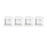 Lot de 4 boîtes à ballons blanches transparentes avec les lettres LOVE Décoration pour fête, Saint-Valentin, fête prénatale, mariage, maison.