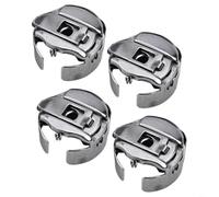 Lot de 4 boîtes à canettes taille L avec guide de filetage en queue de cochon pour machine à coudre industrielle Tajima Barudan SWF Happy