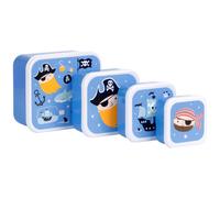 Lot de 4 boîtes à goûter bleu, noir, jaune TU