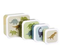 Lot De 4 Boîtes À Goûter Dinosaure Vert, Bleu TU