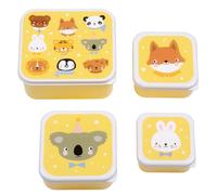 Lot de 4 boîtes à goûter jaune TU