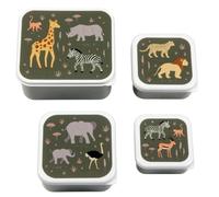 Lot de 4 boîtes à goûter kaki TU