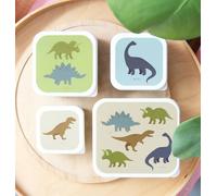 Lot de 4 boîtes à lunch pour garçons DINOS A Little Lovely Company kaki TU