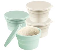 Lot de 4 boîtes à pizza avec couvercle, boîte de fermentation pliable et boîte à pâte, parfaites comme boîte à pizza, boîte à pâte en silicone anti-adhésif, boîte à pâte à pizza, accessoires de pizza,