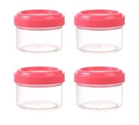 Lot de 4 boîtes alimentaires empilables en plastique avec couvercles hermétiques pour contrôler les portions des repas, condiments, petite taille, 4,5 x 4 x 3,5 cm, pour collations, cuisine, voyage