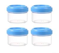 Lot de 4 boîtes alimentaires empilables en plastique avec couvercles hermétiques pour contrôler les portions des repas et condiments - Petite taille - 4,5 x 4 x 3,5 cm - Pour collations, cuisine