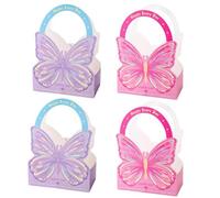 Lot de 4 boîtes cadeau avec poignée papillon pour gâteau et bouquet floral élégant pour la Saint-Valentin, la fête des mères et un anniversaire