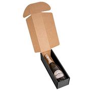 Lot de 4 boîtes cadeau pour 1 bouteille | Boîte en carton pour champagne ou champagne de couleur noire | Boîte cadeau