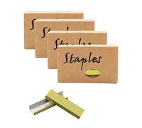 Lot de 4 boîtes d'agrafes standard en or jaune 26/6 - 12 mm de largeur - 950 par boîte de 4 boites - 3800 agrafes pour bureau, école, maison - Recharges d'agrafeuse (4 boîtes or jaune)