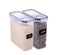 Lot de 4 boîtes de conservation de 4 litres avec couvercle, transparentes et étanches, idéales pour les aliments secs, les noix, les légumineuses, les céréales, les biscuits, la farine, le sucre, le c