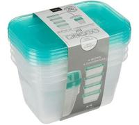 Lot de 4 Boîtes de Conservation ""Fresh & Freeze"" 0,75L Bleu