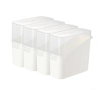 Lot de 4 boîtes de conservation pour aliments, boîte à beurre et fromage avec couvercle transparent pour café, sachets de thé et assaisonnements, organiseur de cuisine empilable, design compact et