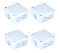 Lot de 4 boîtes de dérivation murales étanches IP55, 100 x 100 x 50 mm, avec sorties passe-câbles et couvercle à pression, 4 kits boîte électrique pour raccords et connexions