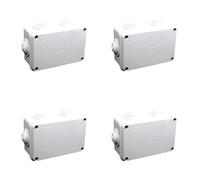 Lot de 4 boîtes de dérivation murales étanches IP55, 120 x 80 x 50 mm, avec sorties passe-câbles et couvercle à pression, 4 kits boîte électrique pour raccords et connexions