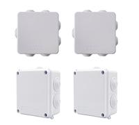 Lot de 4 boîtes de jonction étanches, IP65, 100 x 100 x 70 mm, boîtier en ABS, IP55, blanc, 85 x 85 x 50 mm, intérieur et extérieur, plastique