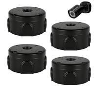 Lot de 4 boîtes de jonction étanches pour caméra de surveillance noire pour demi-dôme, boîte de jonction ABS, robuste et durable, intérieur extérieur (noir)