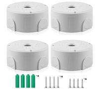 Lot de 4 boîtes de jonction pour caméra de surveillance : boîte de jonction étanche pour caméra de surveillance - Blanc - Grande capacité de stockage - Boîte de jonction universelle pour caméra de